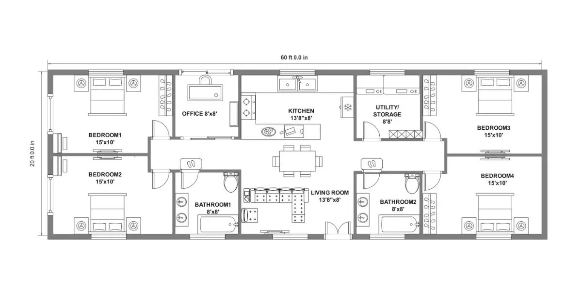 1200 Sq Feet Floor Plan 8