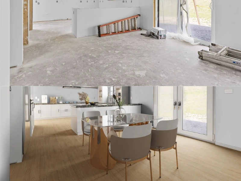 A stylish, modern kitchen with high-end appliances, coordinated decor, and inviting seating, perfect for cooking and entertaining.