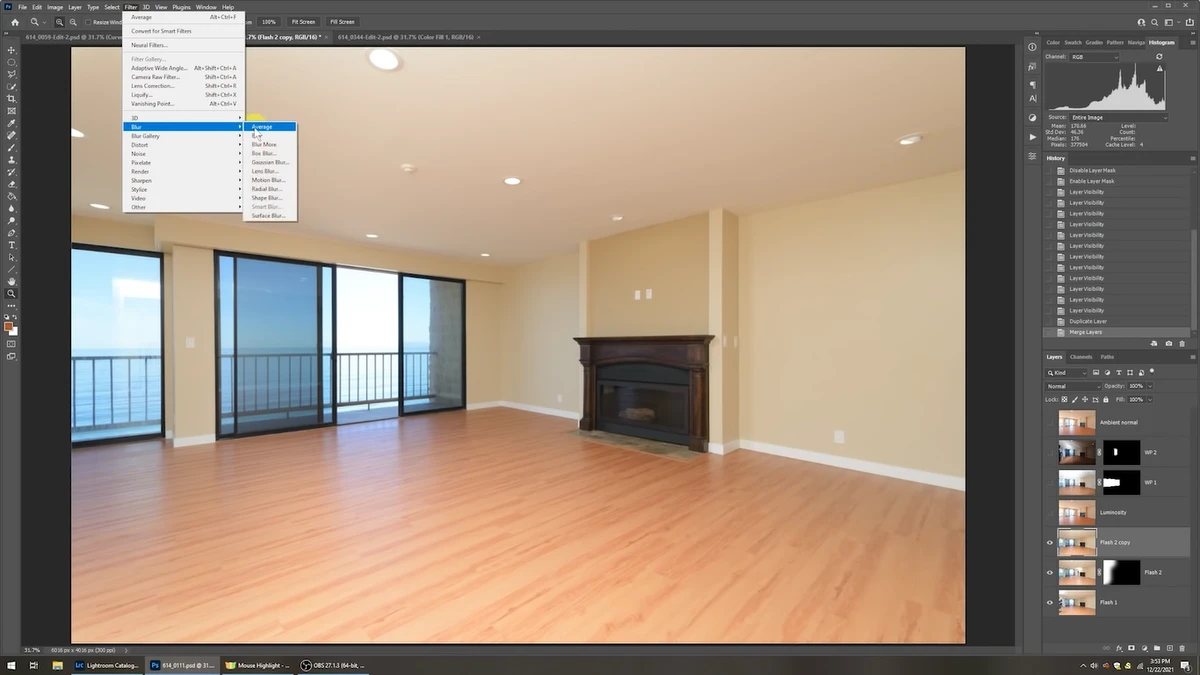 Creating an Average Color Layer With the Average Filter in Photoshop