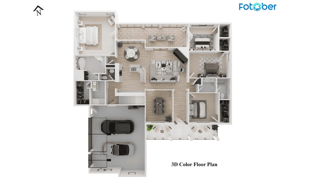 Fotober’s 3D Color Floor Plan