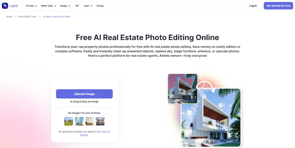 AI Real Estate Photo Editing Lightx