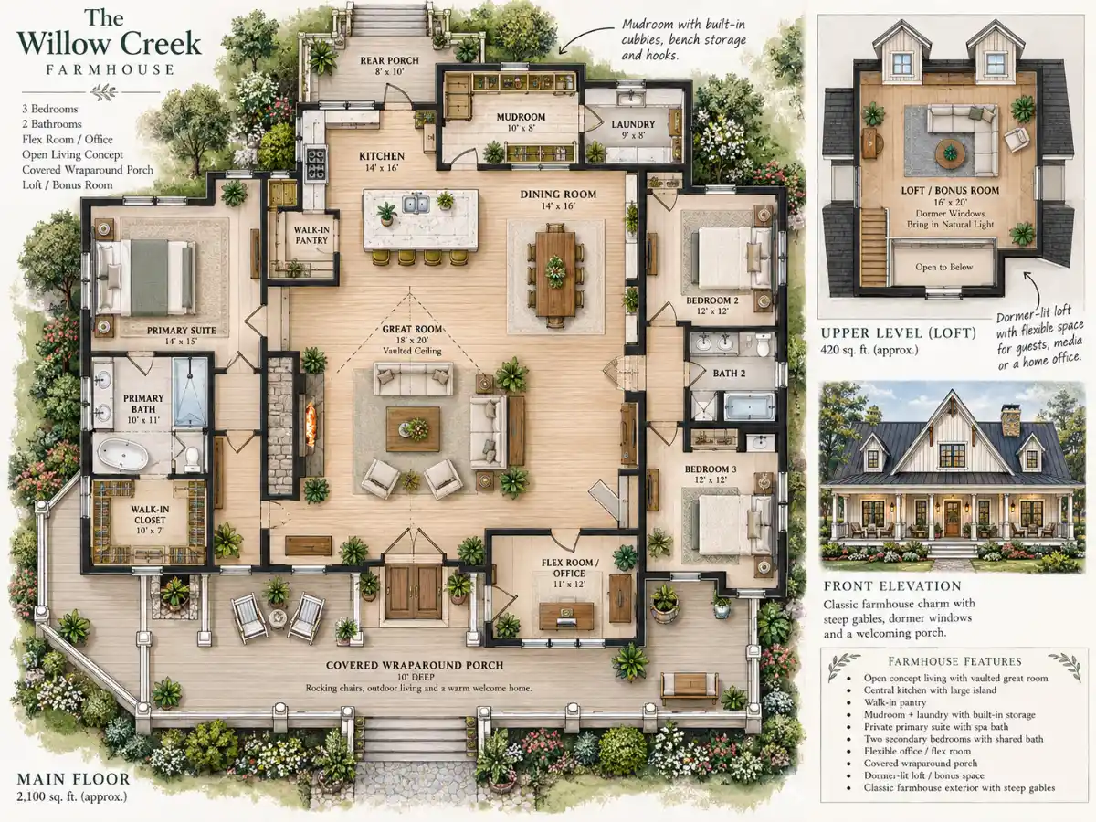 Farmhouse Floor Plans 3