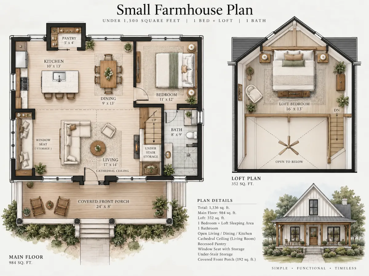 Farmhouse Floor Plans Small Farmhouse