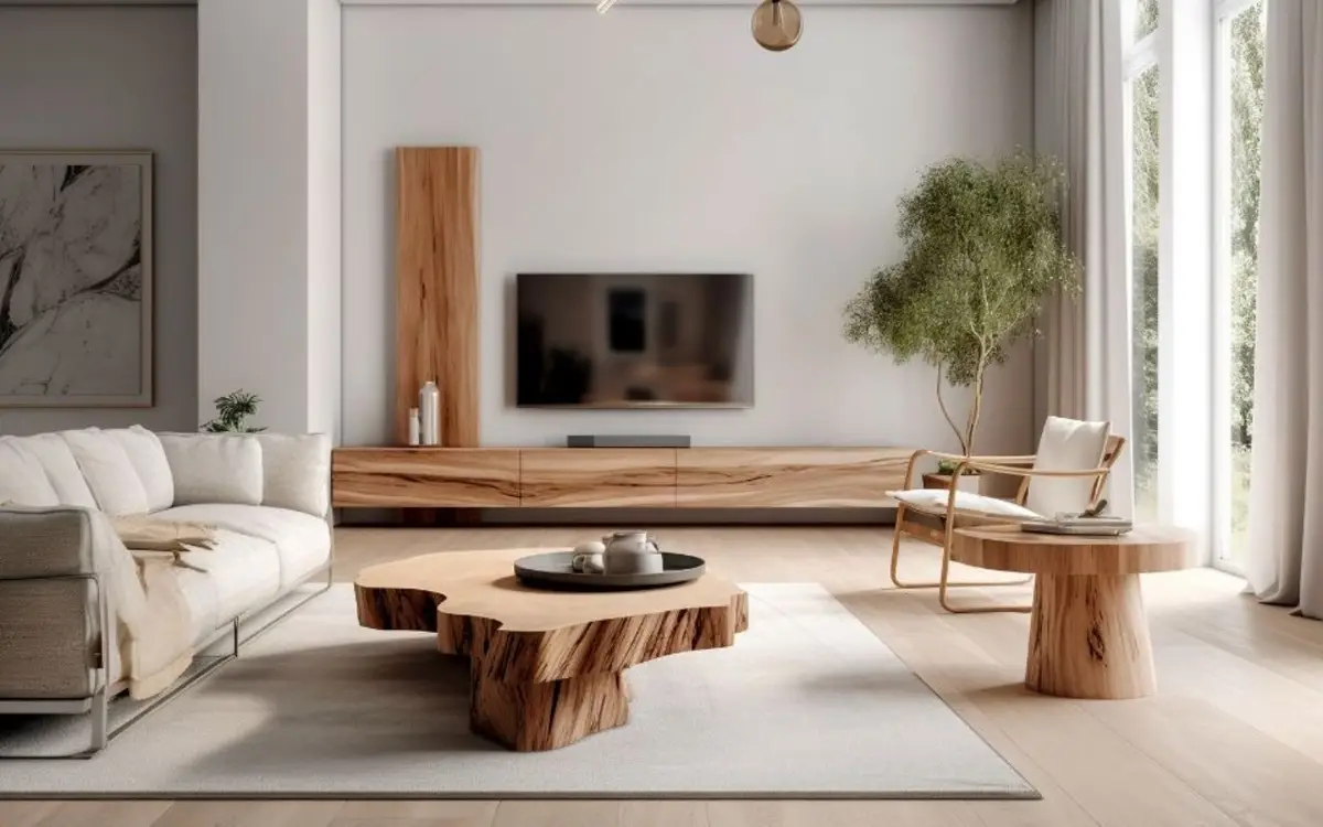 Modern minimalist furniture making a small space feel larger