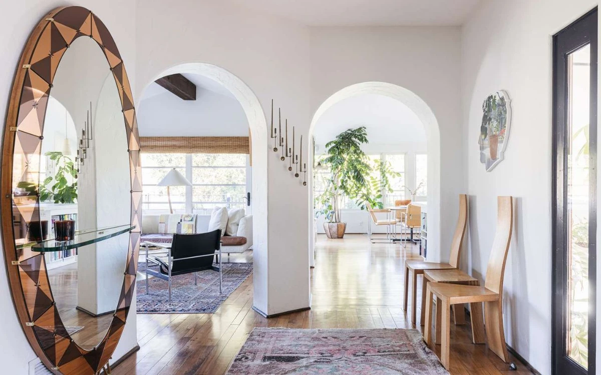 Mirrors creating a spacious and bright room effect