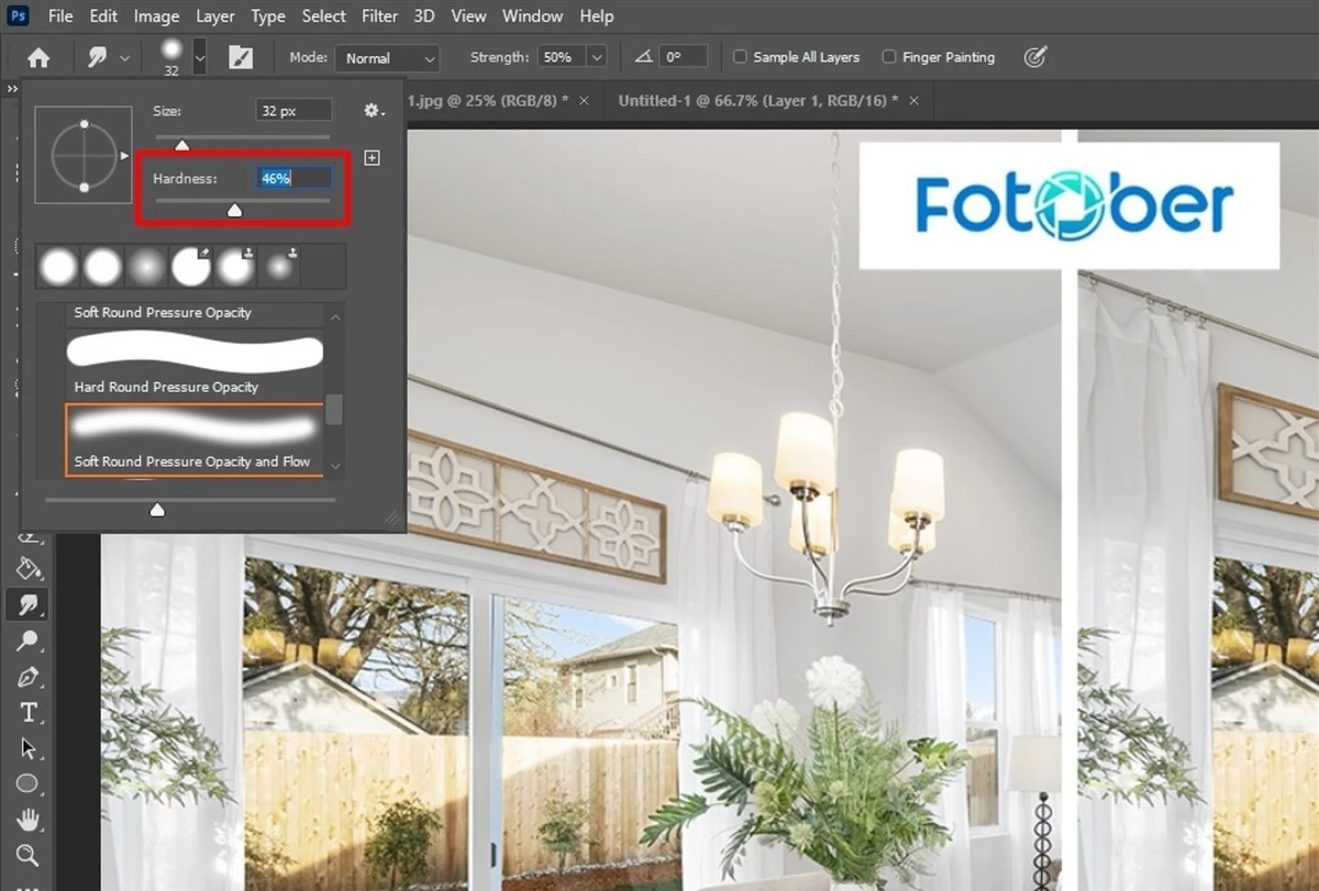 The strength setting controls how much smudging occurs with each stroke