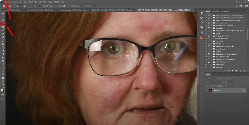 Edit in Photoshop to fix remaining glare