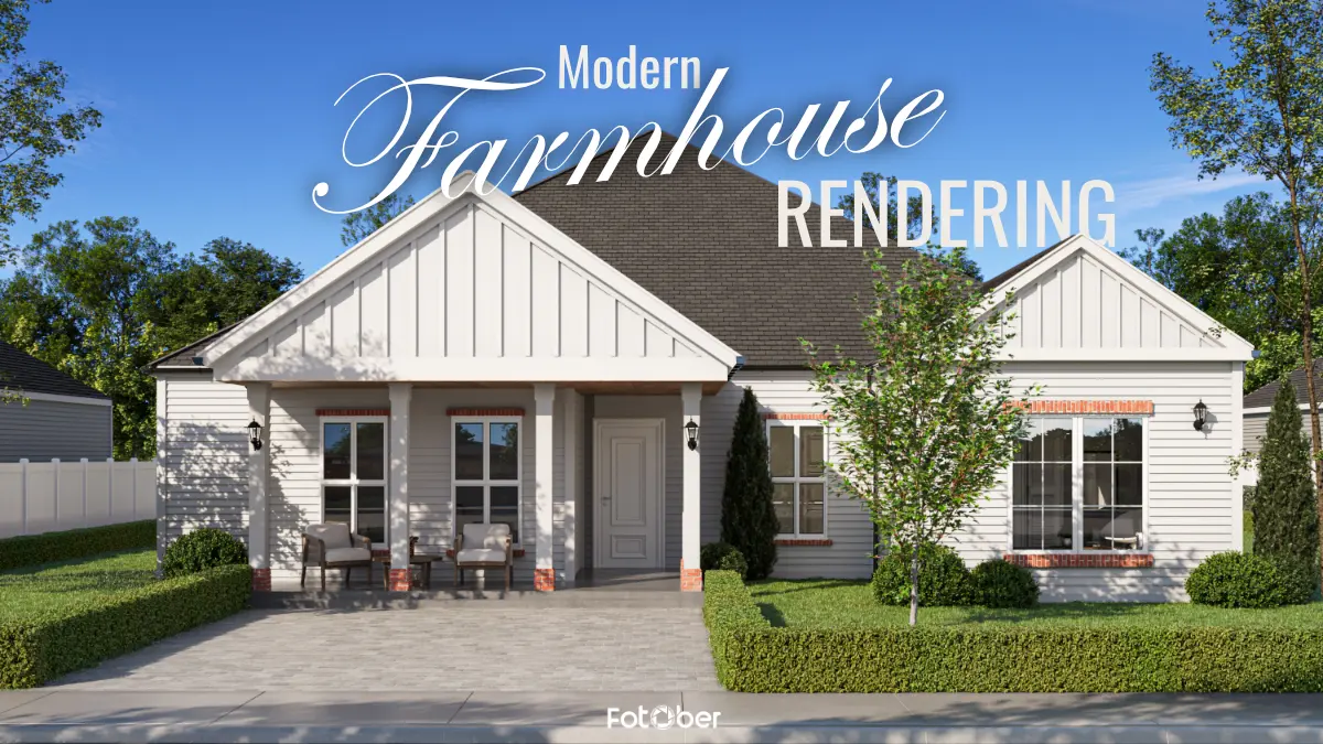 How Modern Farmhouse Rendering Transforms Real Estate Visual Marketing