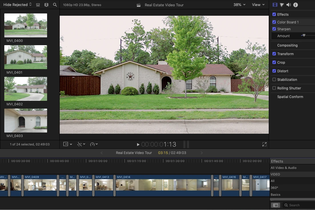 A good real estate videography course will introduce you to popular video editing software