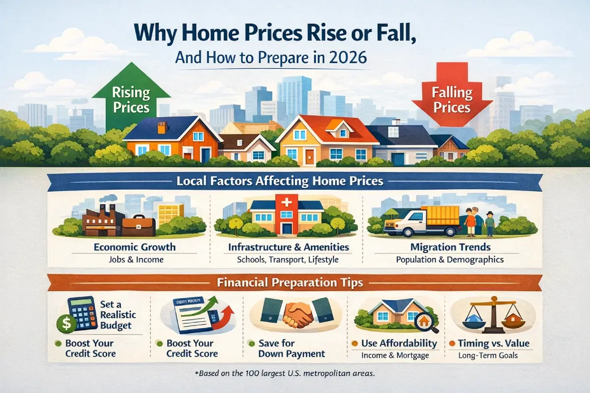 Us Housing Market Trends by City in 2026: Why home prices rise or fall