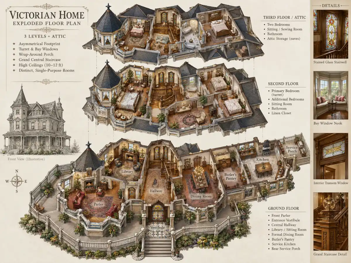 Victorian Style Home Floor Plans P20