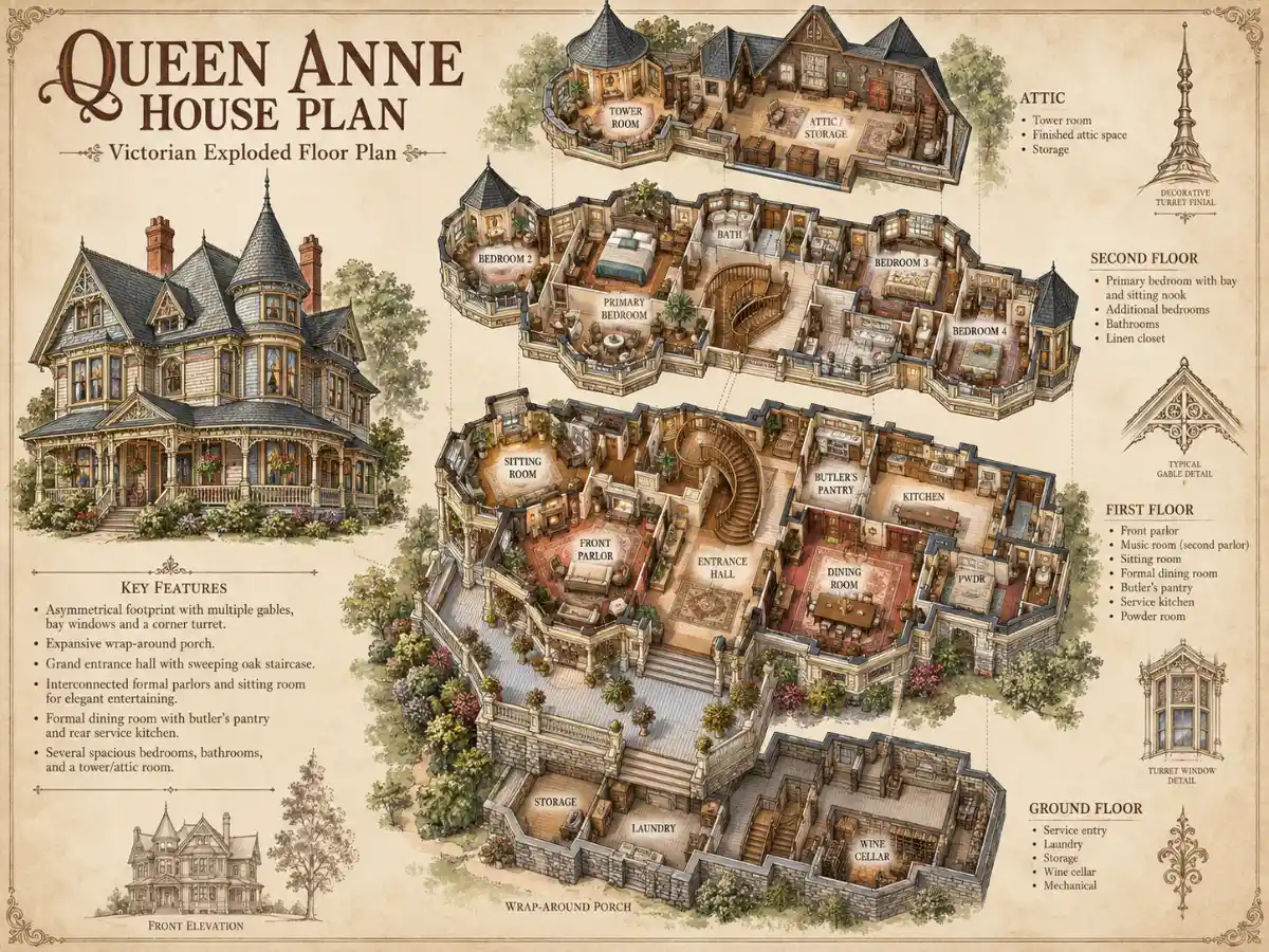 Victorian Style Home Floor Plans P31