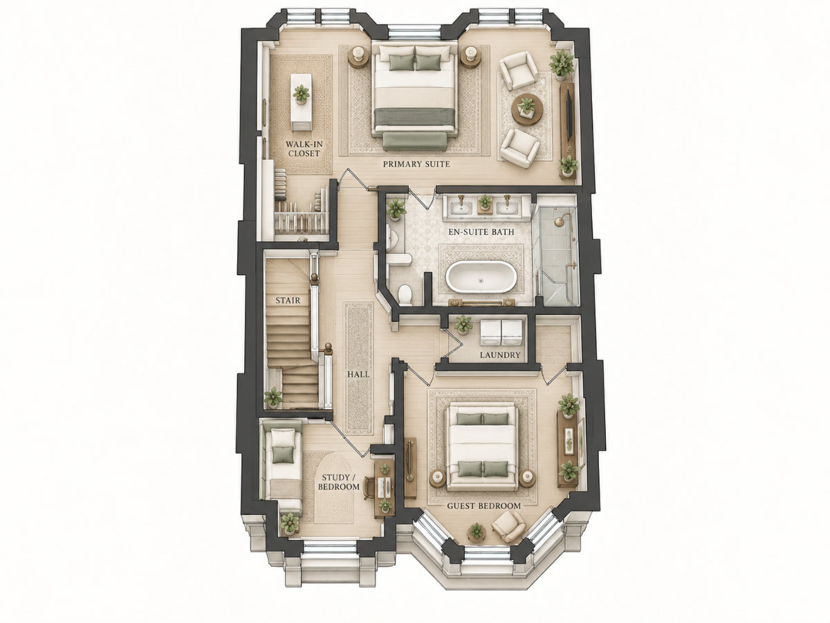 Victorian Style Home Floor Plans P52