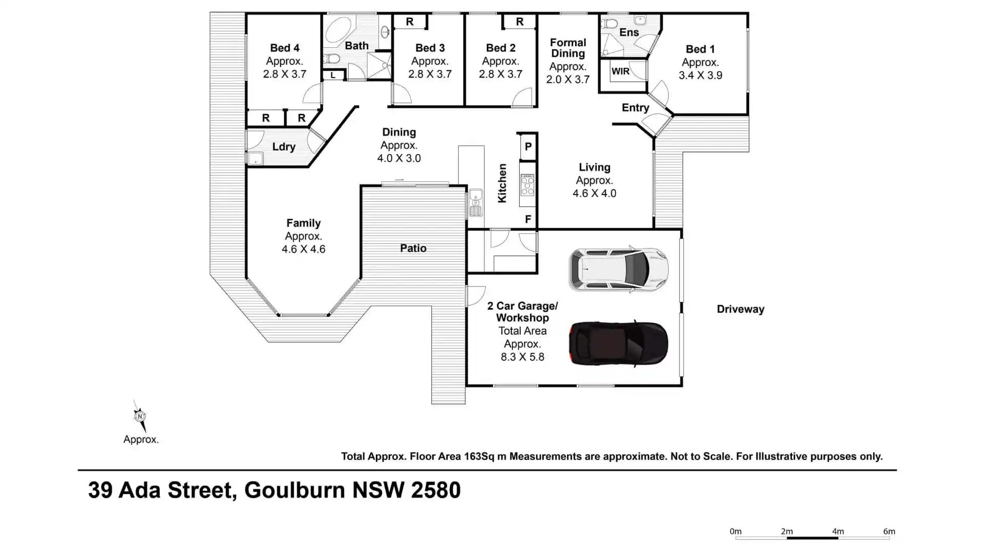 2D Basic Black and White Floor Plan Service - Clear dimensions and structural elements