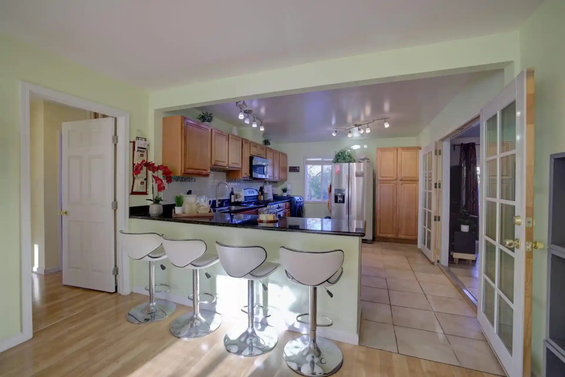 After lens distortion removal in real estate photo editing