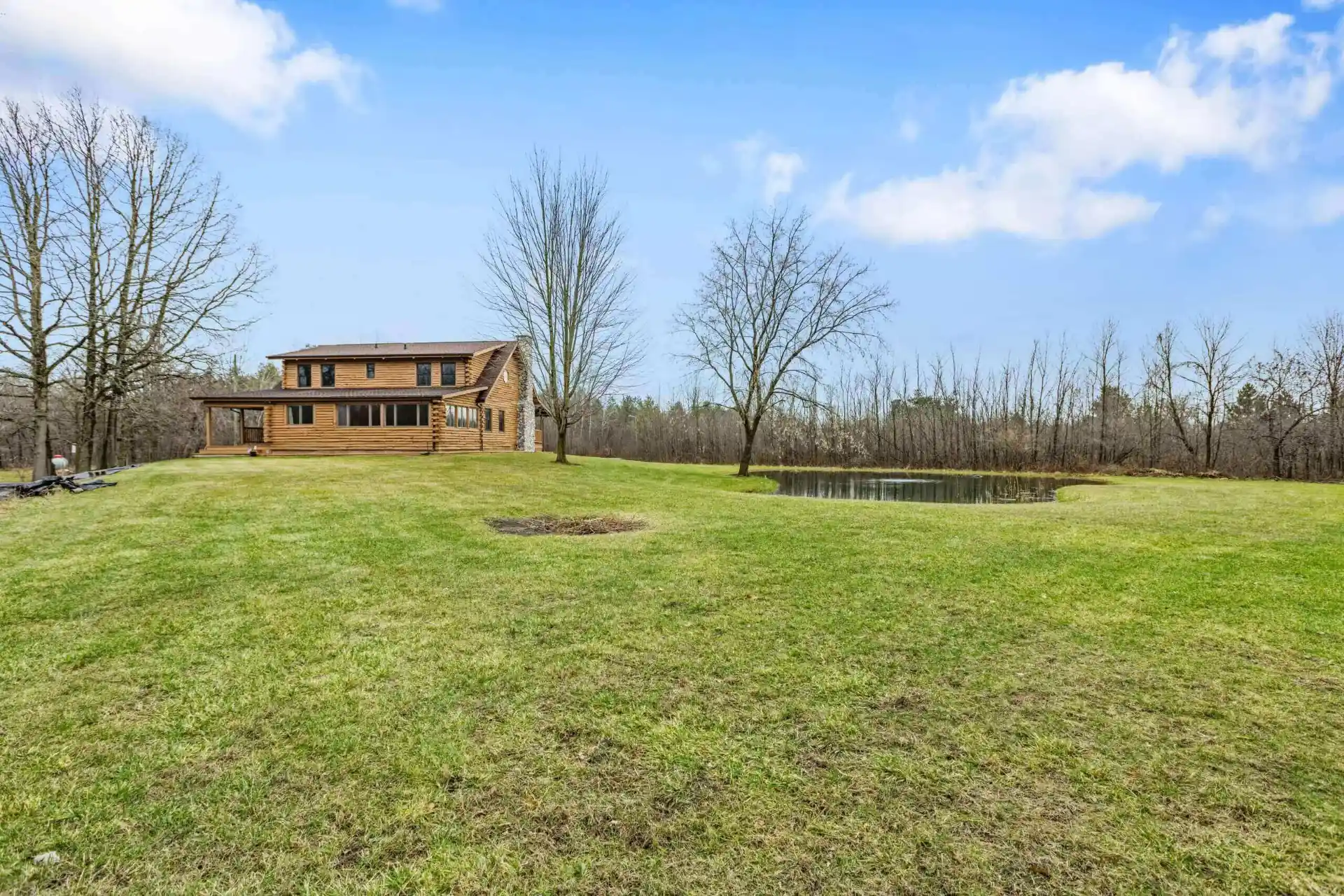 After lawn enhancement in real estate photo editing