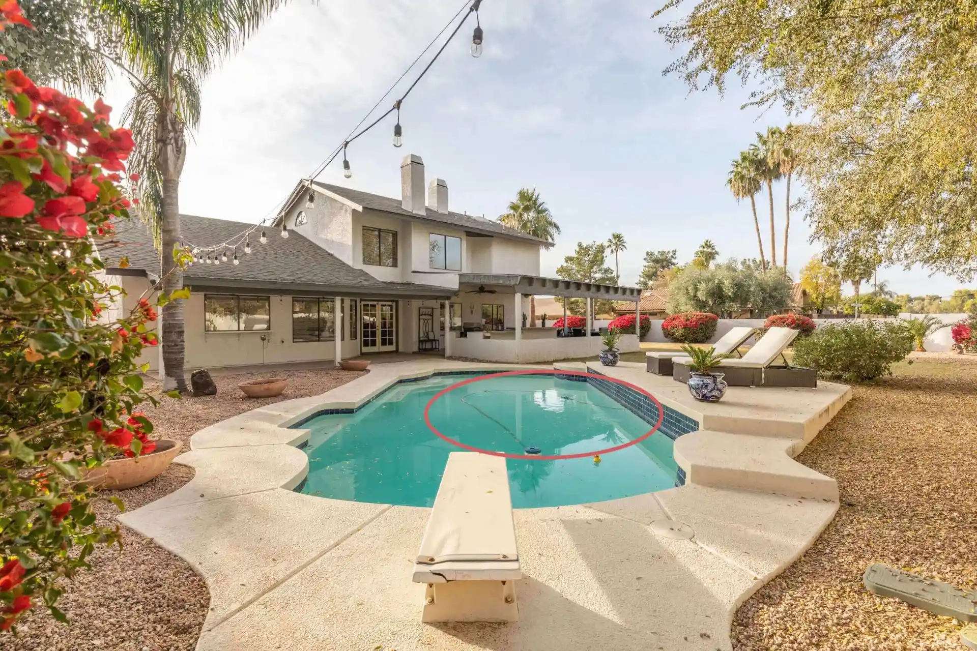 After removing pool cleaners from water in real estate photo editing