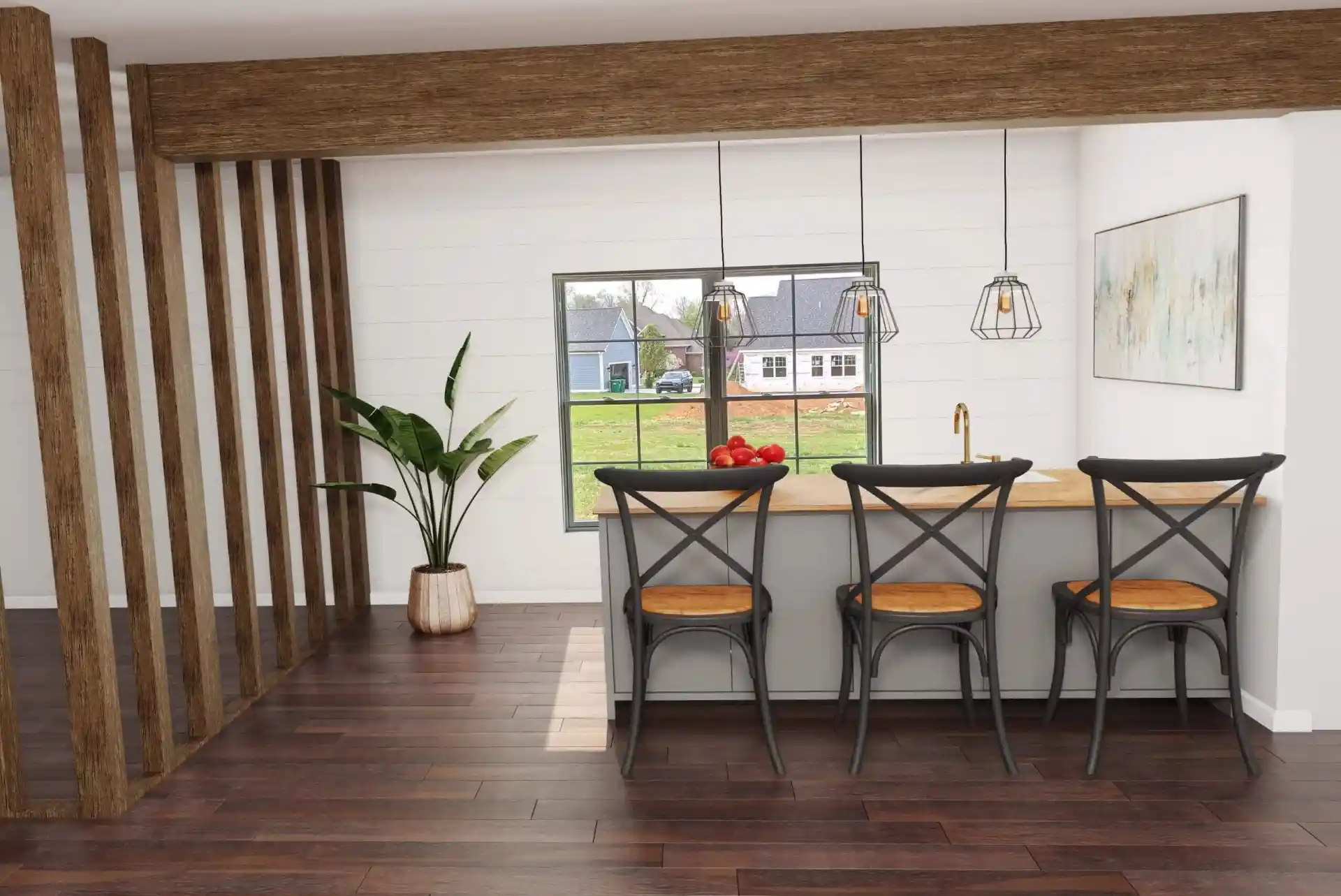 Clean renovated room after virtual wall and object removal by Fotober