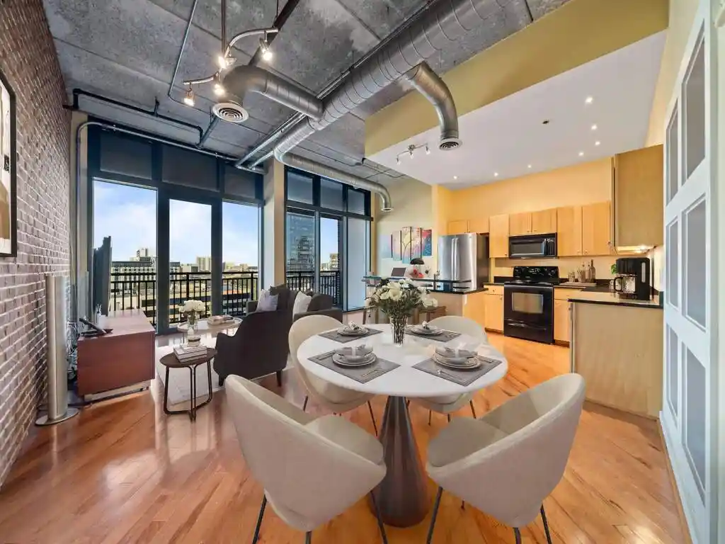 Vacant loft space before industrial virtual staging